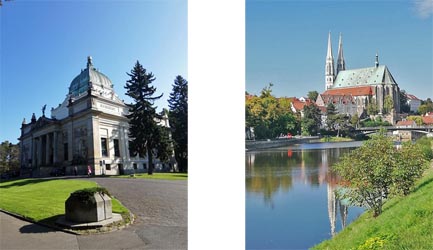 Oberlausitzer Gedenkhalle - Blick auf Altstadtbrücke und Peterskirche 13 14 oberlaus 600